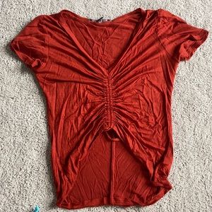 Scrunch Red Crop T-Shirt